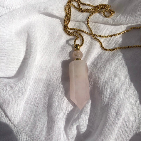 Rose Quartz Oil Necklace